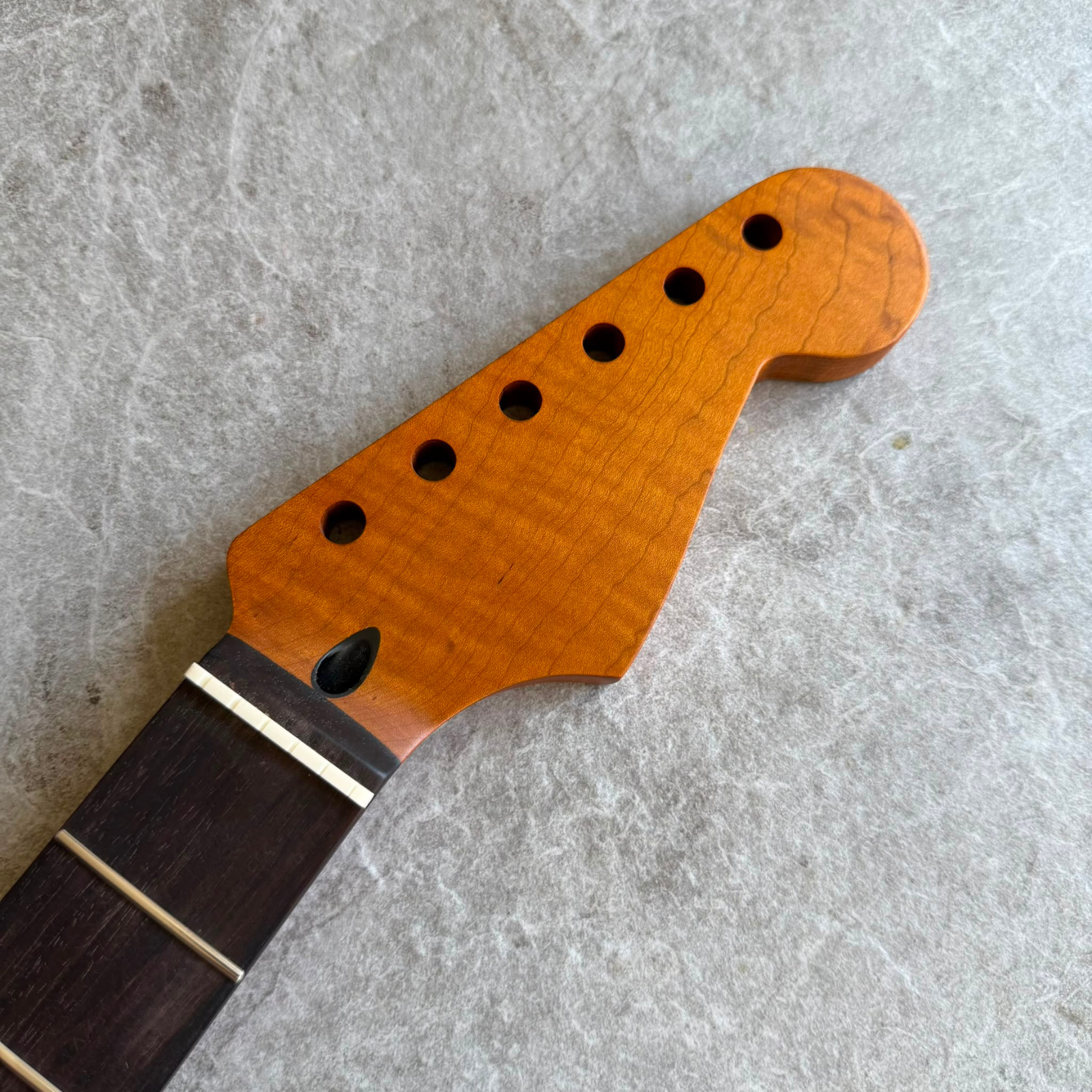 Strat Guitar Neck Roasted Lion Flame Rosewood Neck – 22-Fret, Satin Finish, 12" Radius