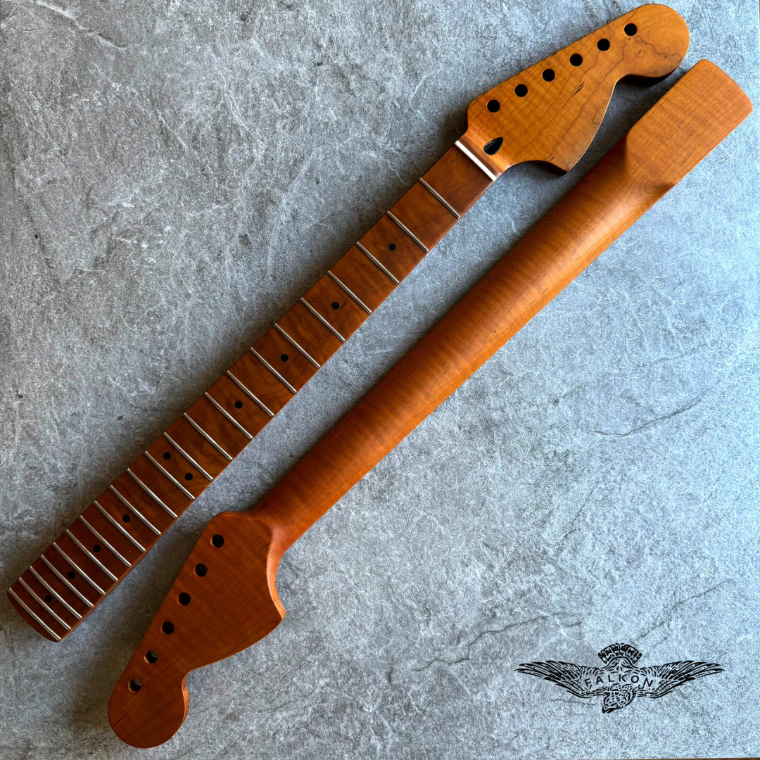 Strat Guitar Roasted Flame Maple Neck 22 Fret – 70s Big Head