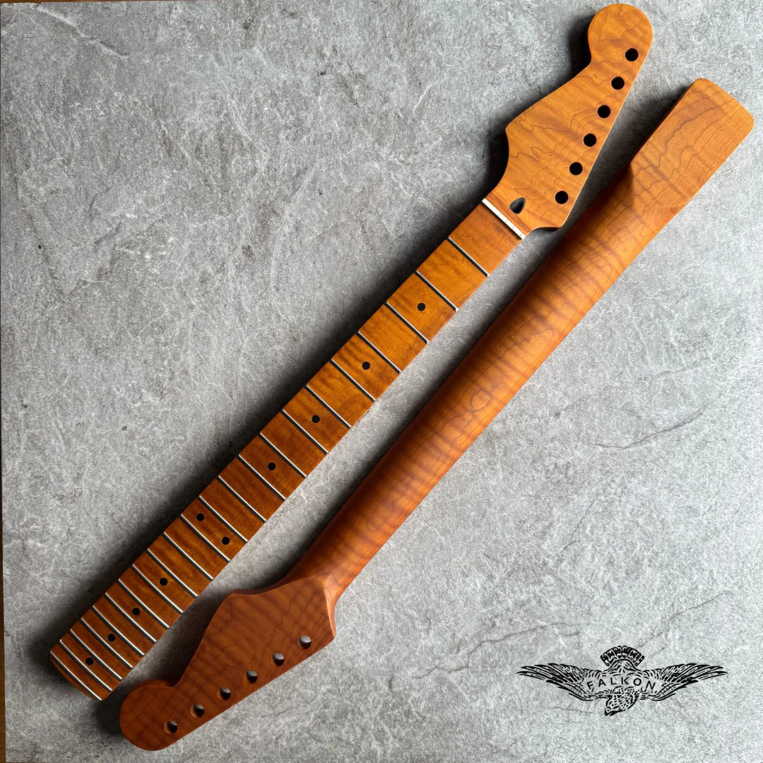 Strat Lion Flame Roasted Maple Fretboard Neck – Left-Handed, 22 Fret Stain