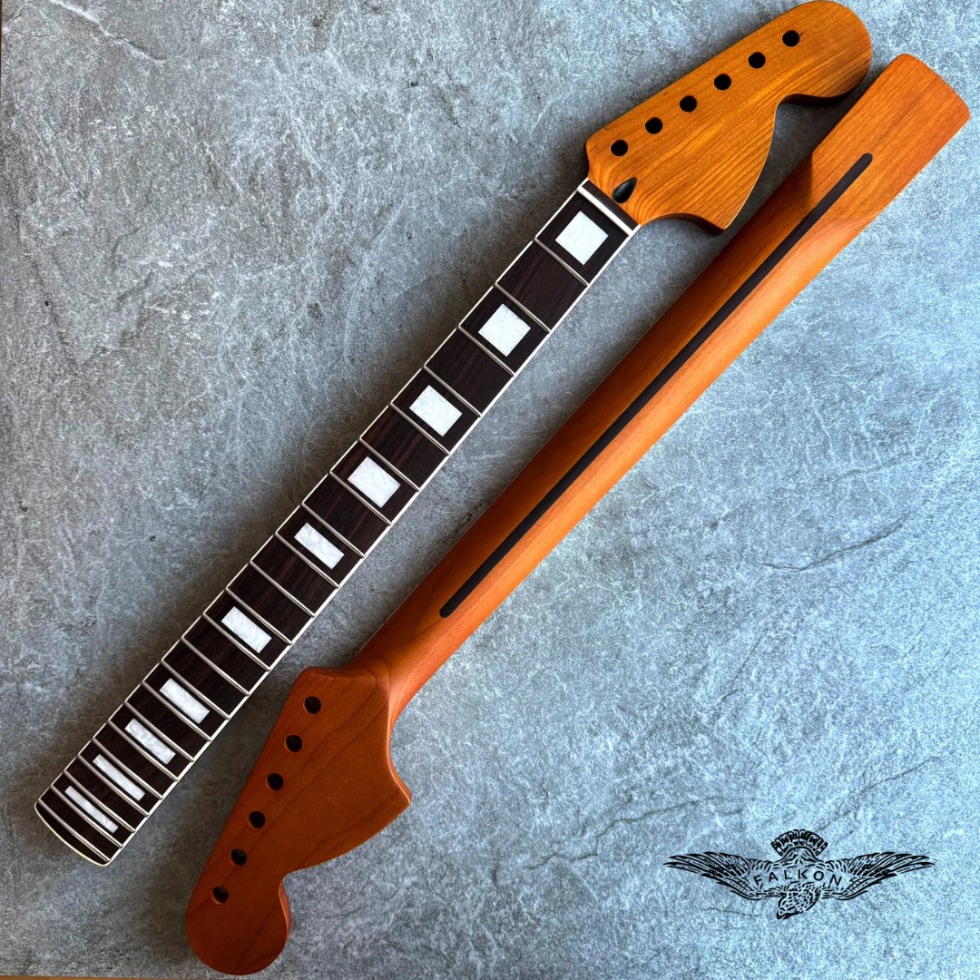 Strat Roasted Rosewood Neck 70s Large Headstock with Pearl Inlays - 22 Fret