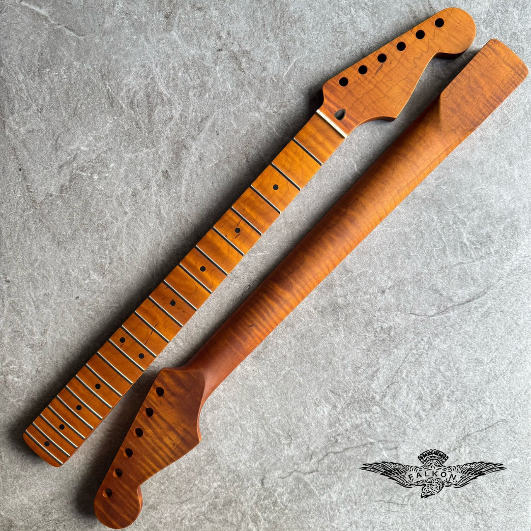 Strat Lion Flame Roasted Maple Fretboard Neck – 21 Fret Stain
