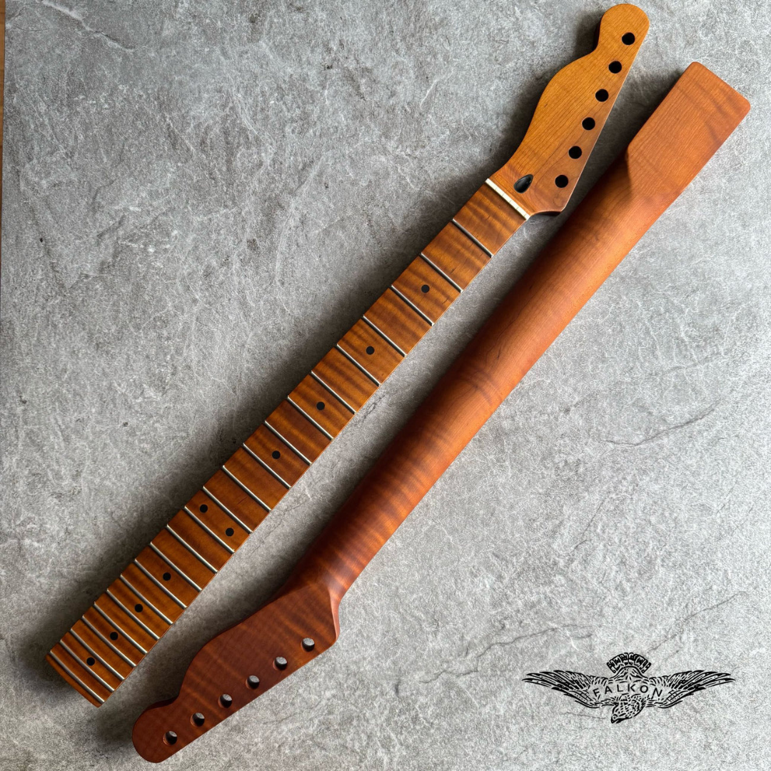 Tele Lion Flame Roasted Maple Fretboard Neck – Left-Handed, 22 Fret Stain
