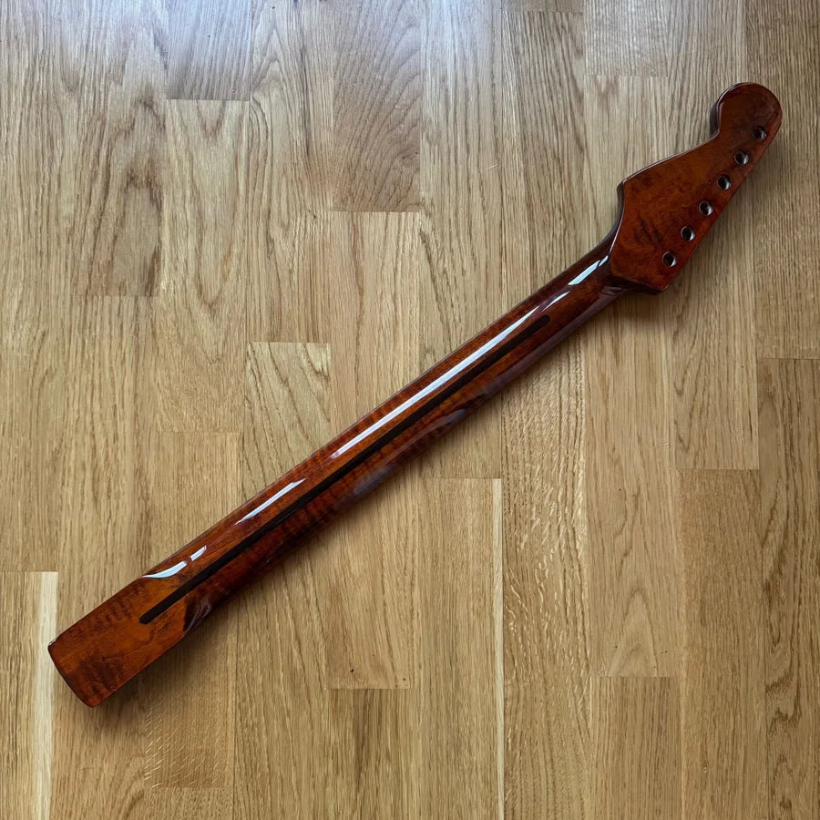 Strat Electric Guitar Neck Tiger Flame Rosewood 22 Fretboard (B-Stock)