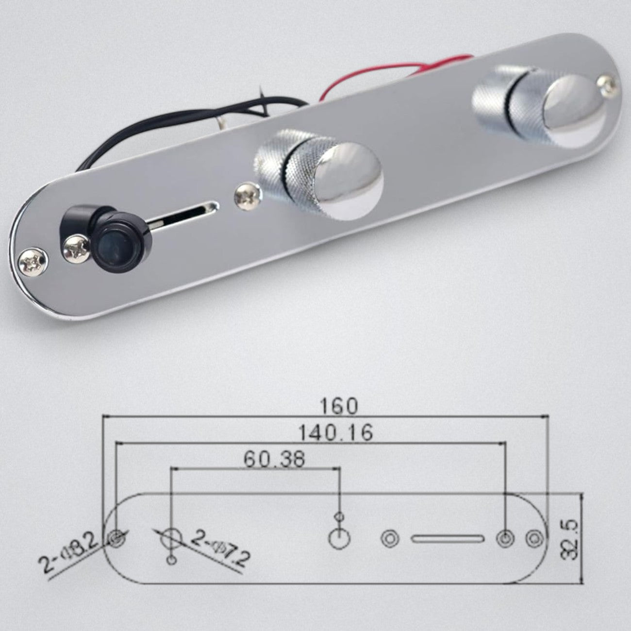 Metallor Chrome Control Plate with Screws - Fits Telecaster Electric Guitars