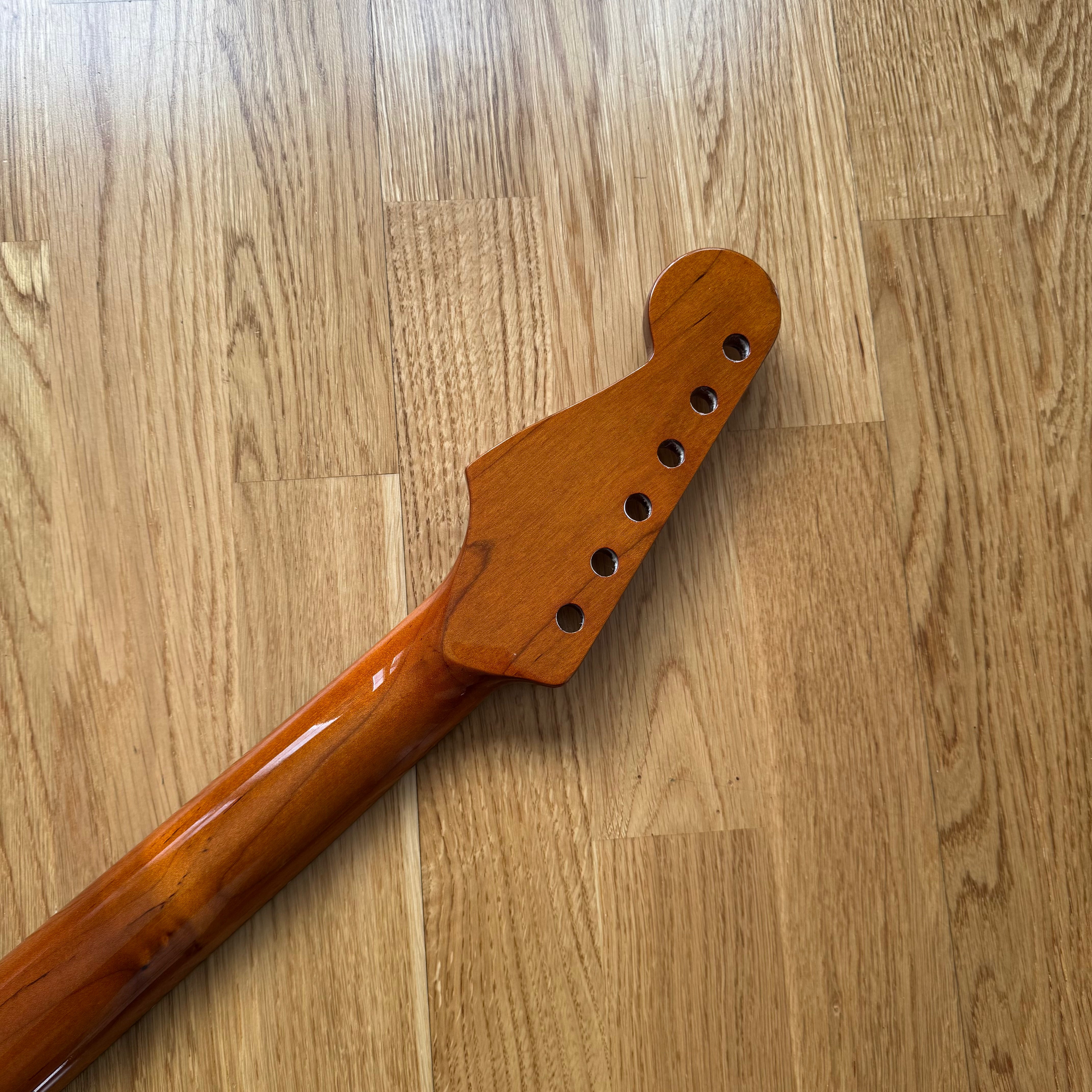 Unique Vintage '50s Strat Rosewood Guitar Neck – Quarter-Sawn Wild Pear Wood, Aged Gloss Finish