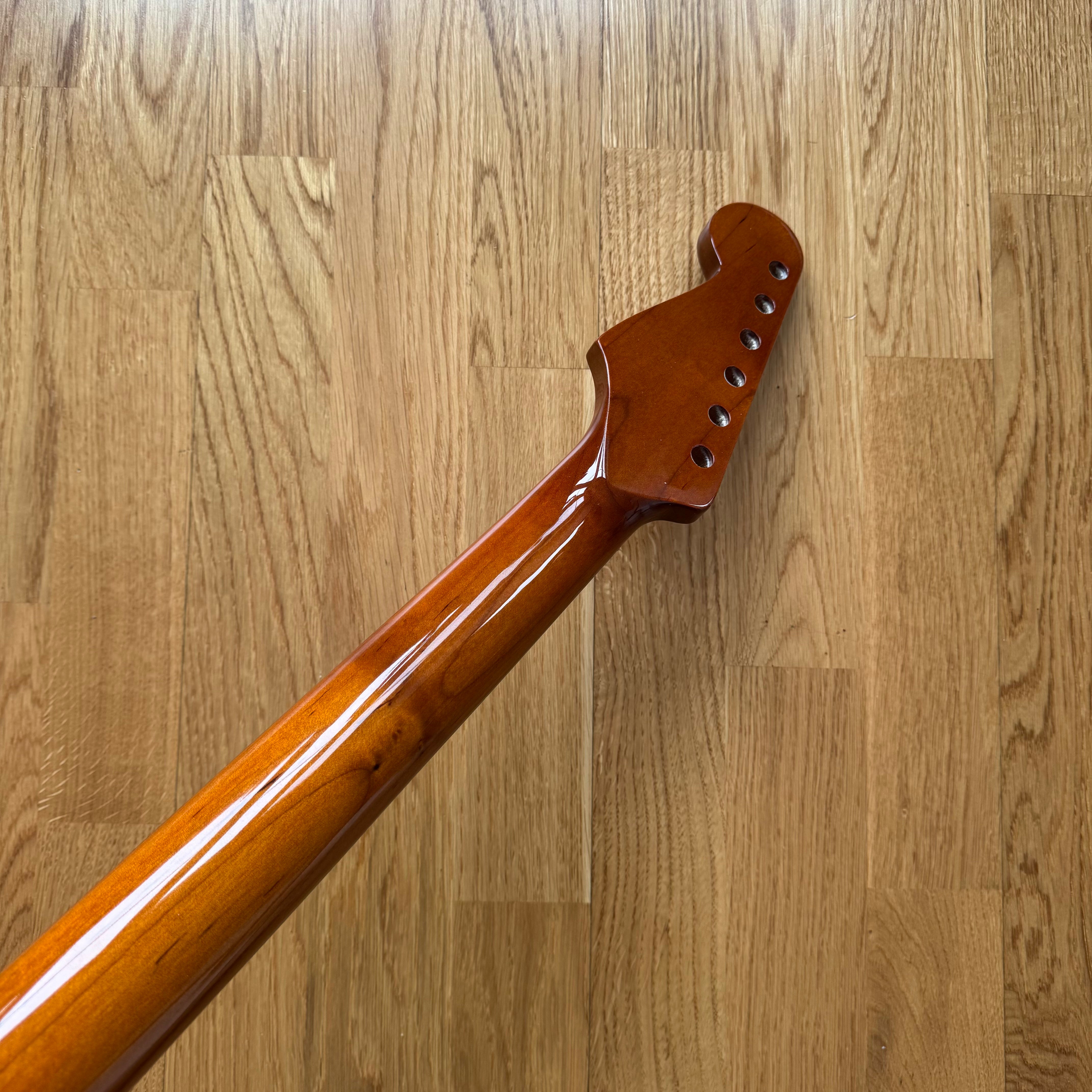 Unique Vintage '50s Strat Rosewood Guitar Neck – Quarter-Sawn Wild Pear Wood, Aged Gloss Finish