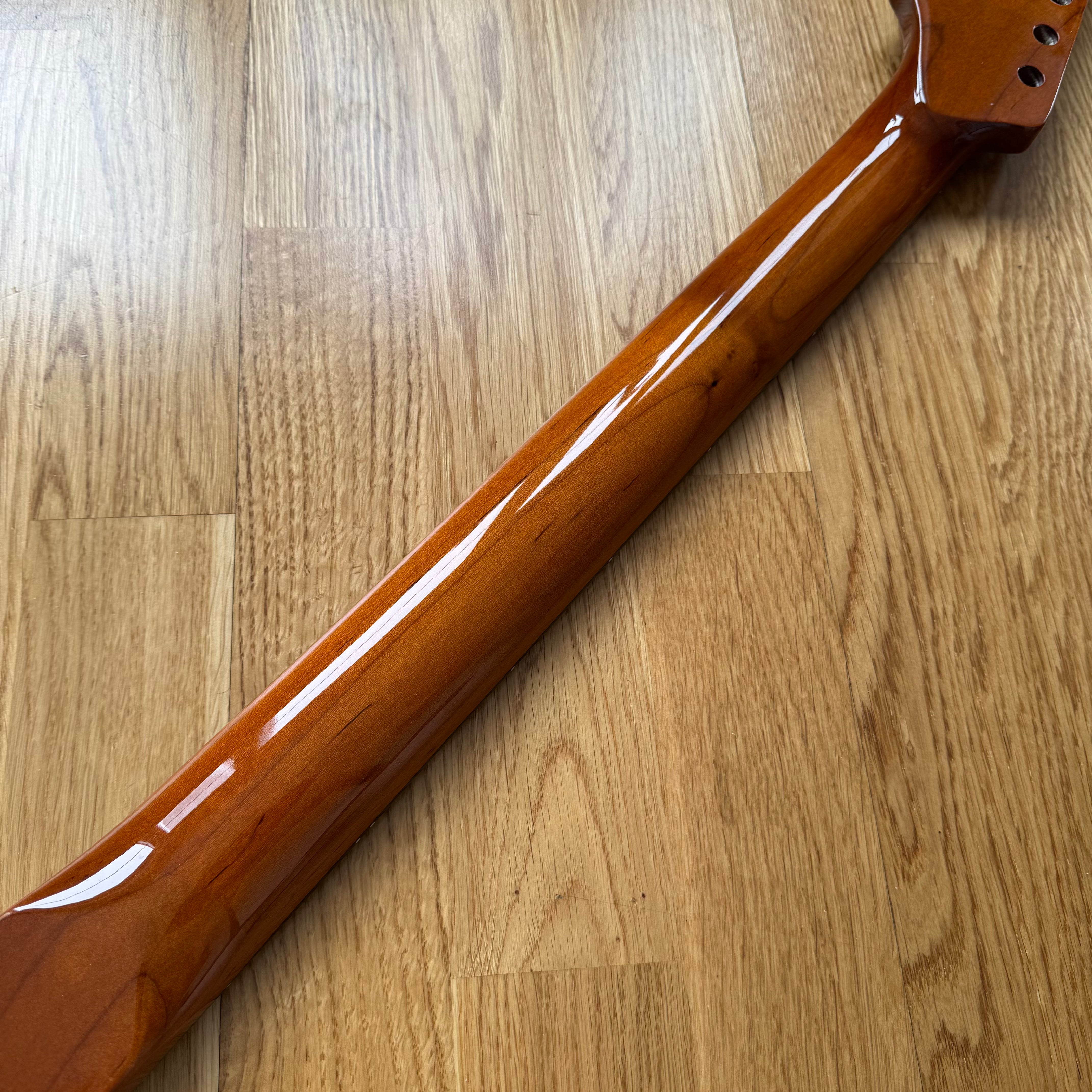 Unique Vintage '50s Strat Rosewood Guitar Neck – Quarter-Sawn Wild Pear Wood, Aged Gloss Finish