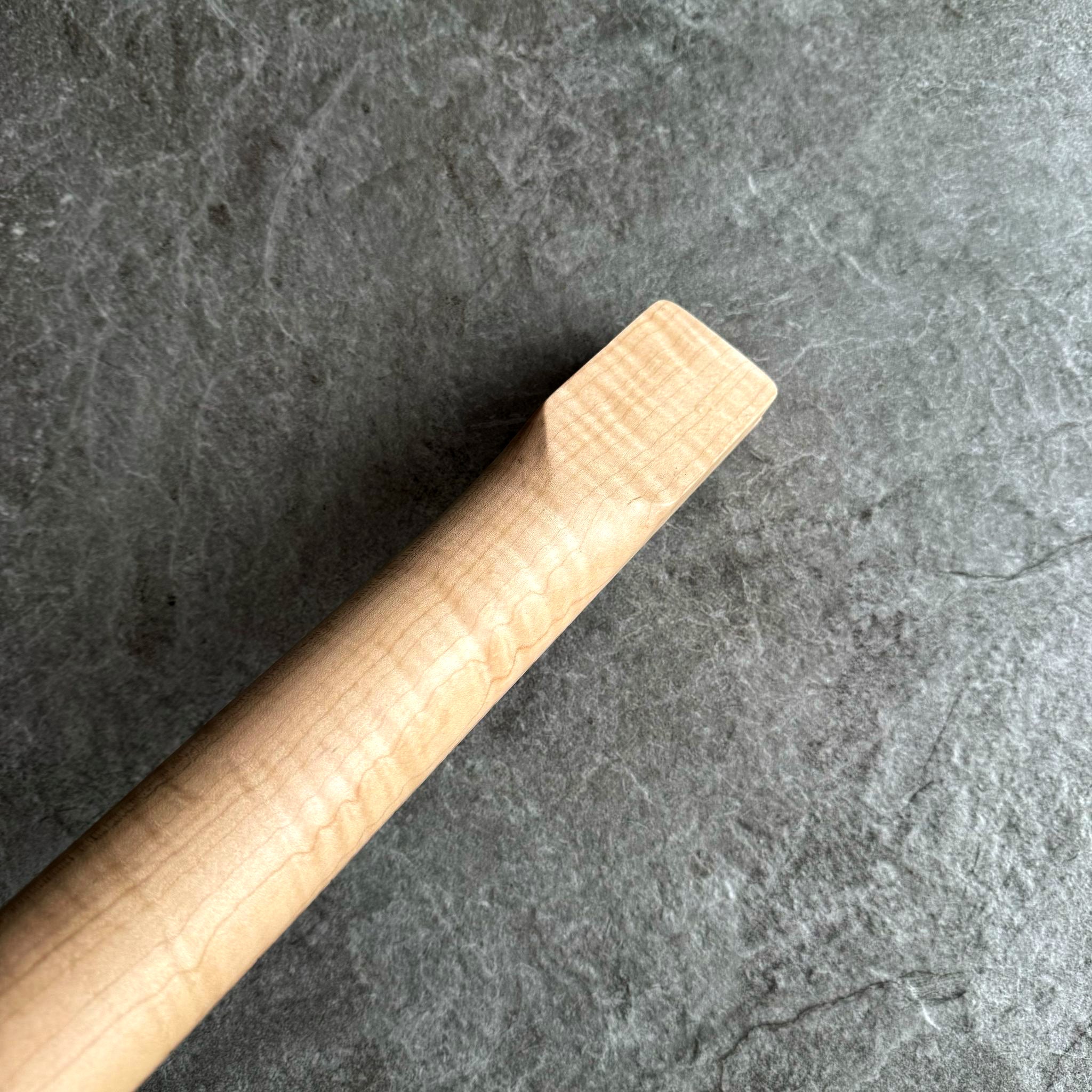 Tele Guitar Neck – 22 Fret Tiger Flame Maple, 12" Radius, Natural Satin