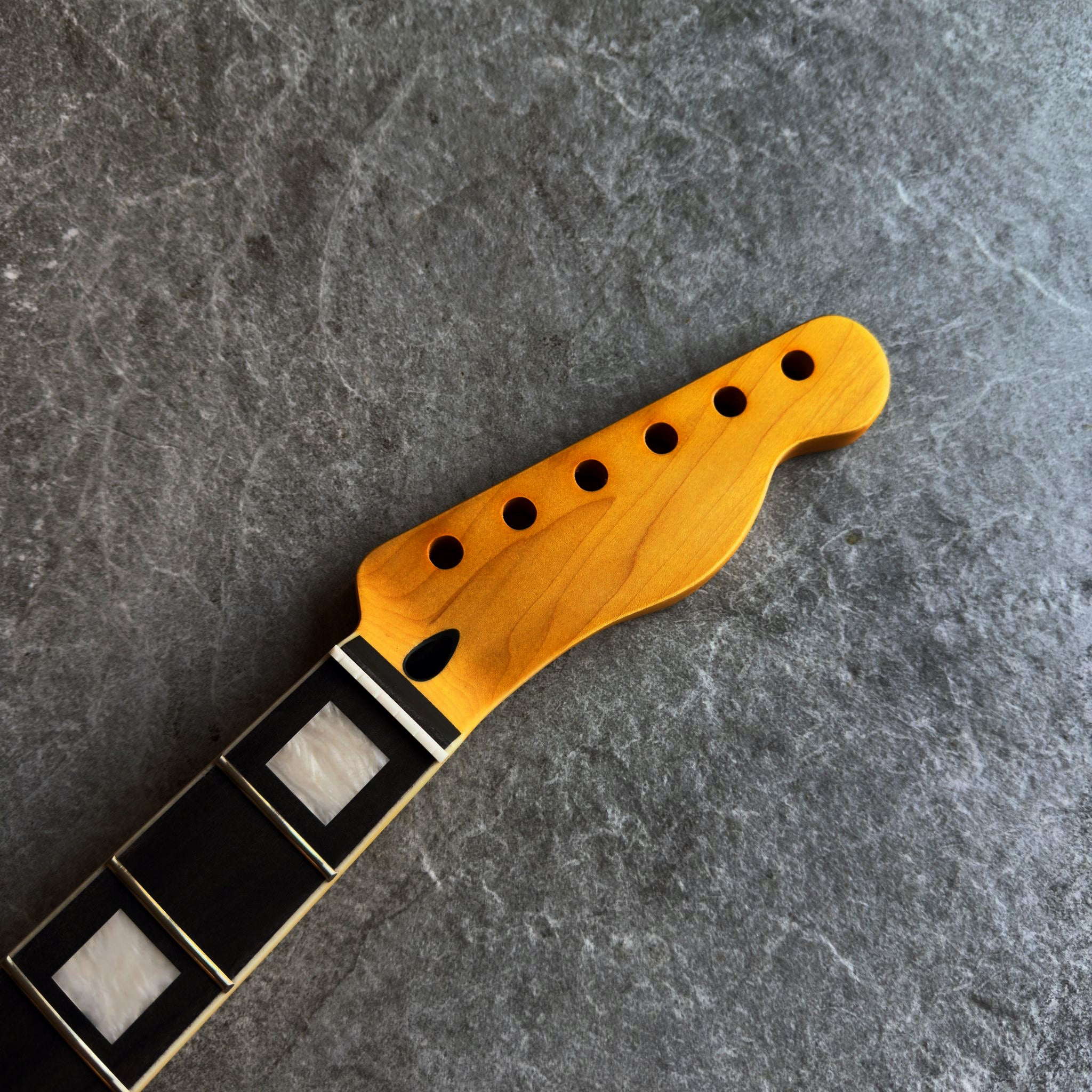 Tele Yellow Rosewood Neck – 22-Fret Pearl Block Inlays, Stain Finish