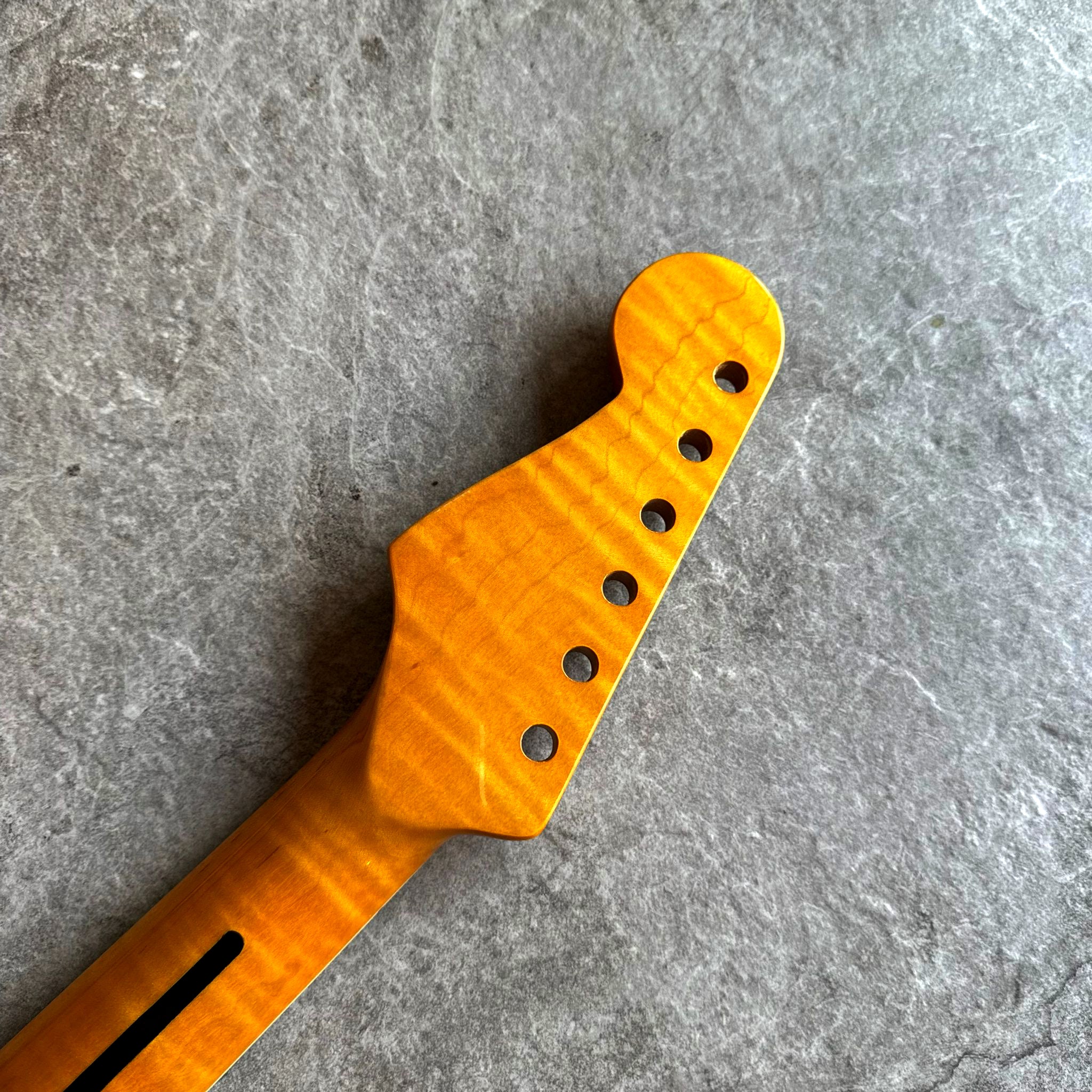 Strat Yellow Flame Rosewood Neck – 22-Fret Pearl Block Inlays, Gloss Finish