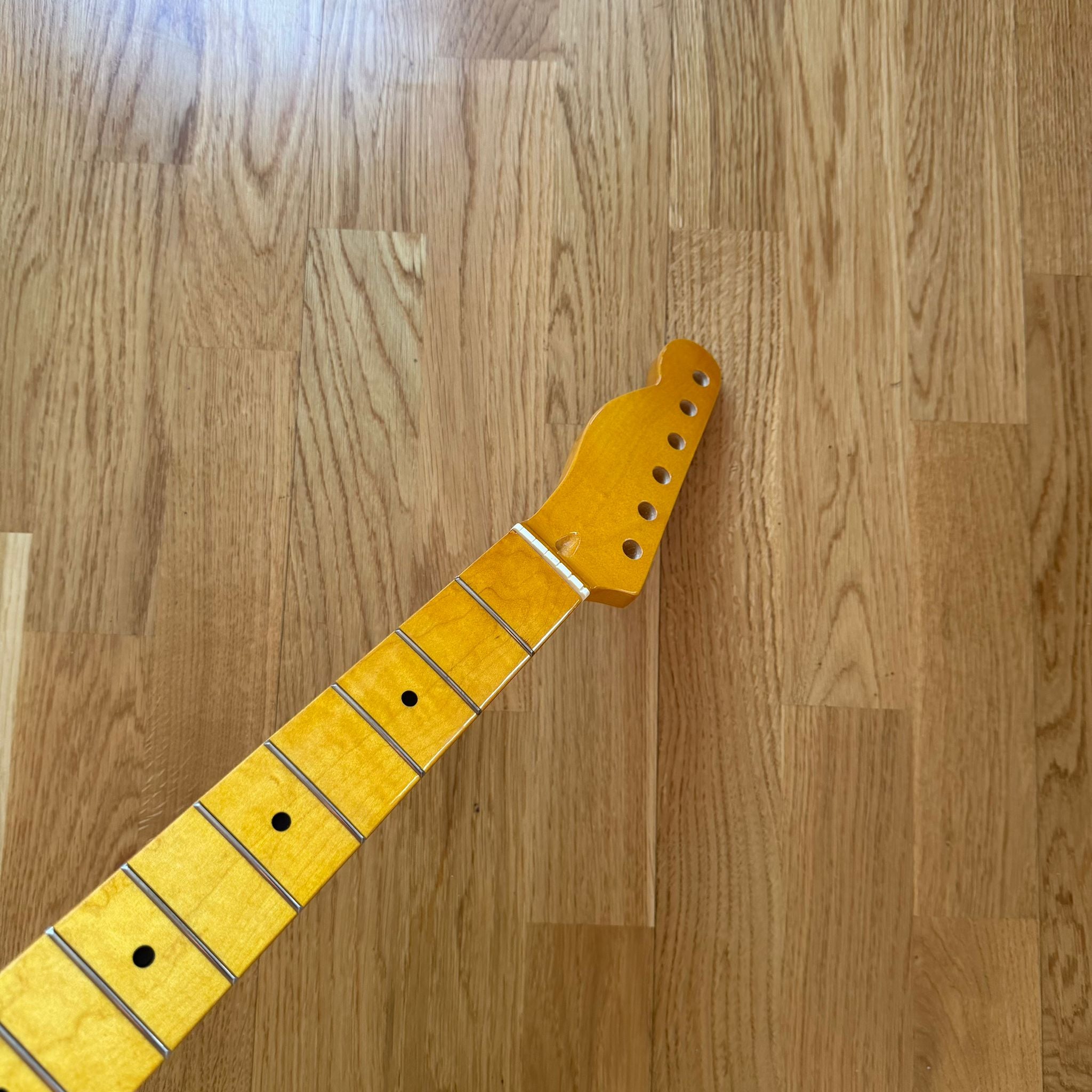 Telecaster Electric Guitar Neck Yellow Maple Left Hand B-Stock 22 Frets –Custom Guitar Project