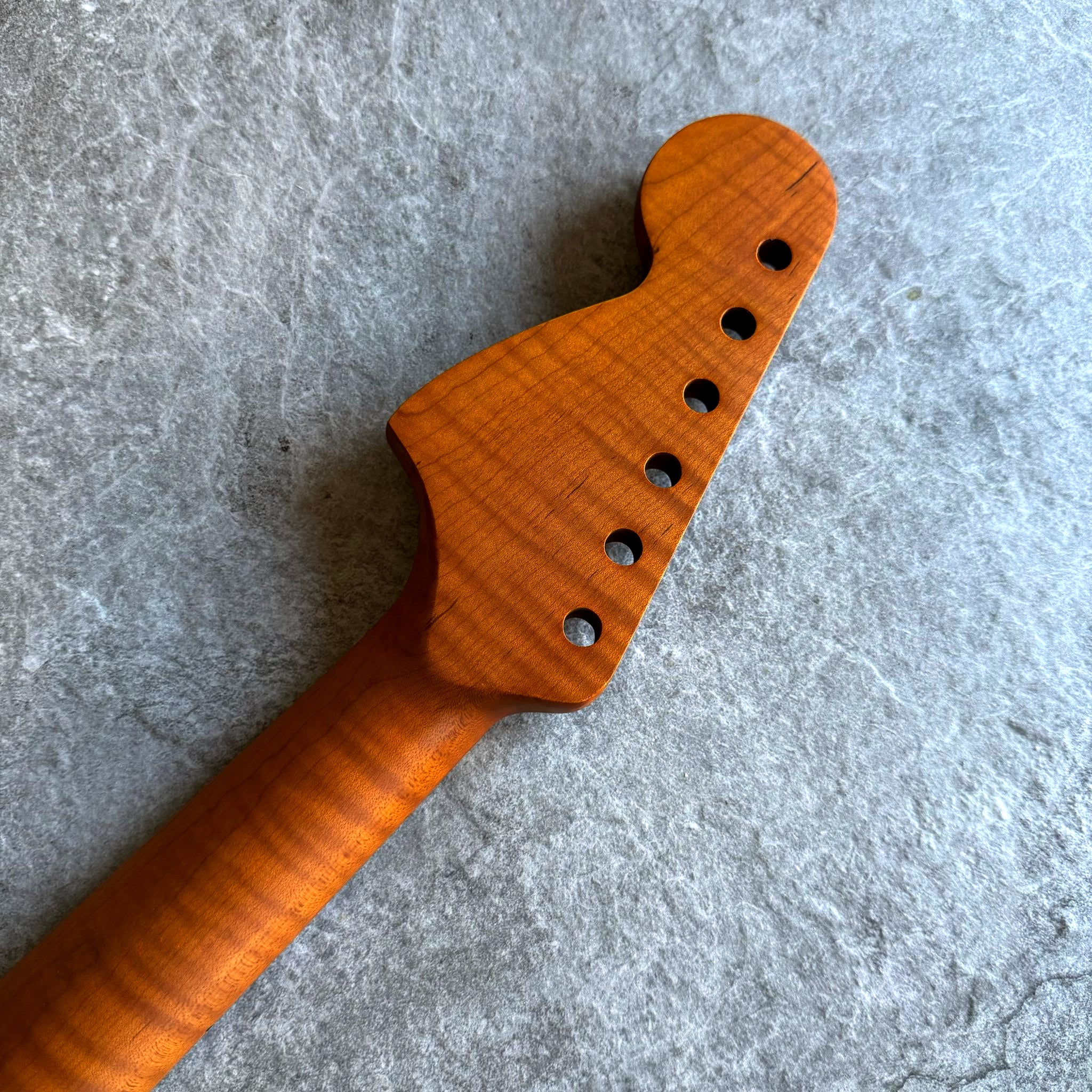 Strat Guitar Roasted Flame Maple Neck 22 Fret – 70s Big Head