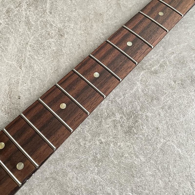 Strat Lion Flame Rosewood Guitar Neck – Left-Handed, 22-Fret, Roasted Finish