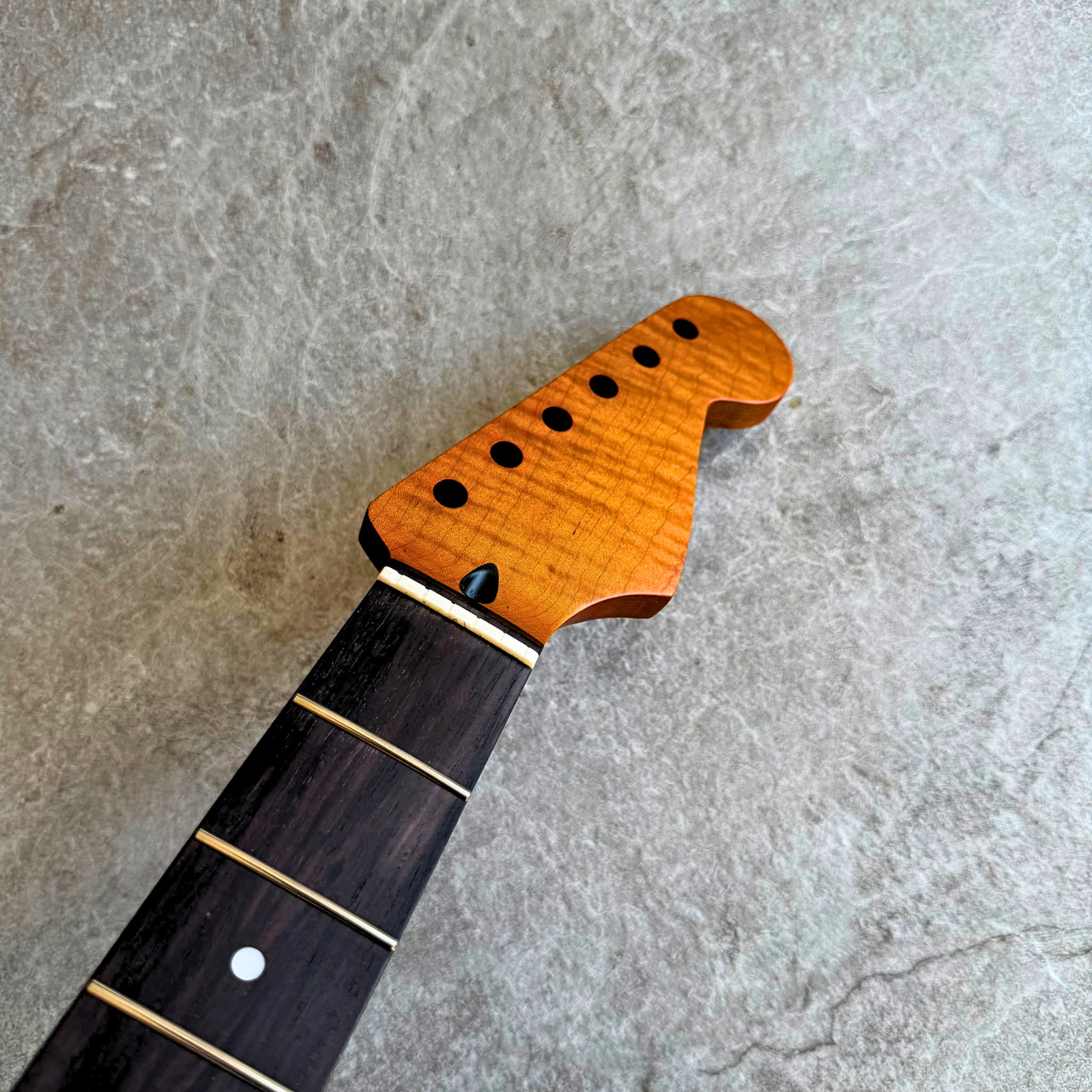 Strat Guitar Neck Roasted Lion Flame Rosewood Neck – 22-Fret, Satin Finish, 12" Radius