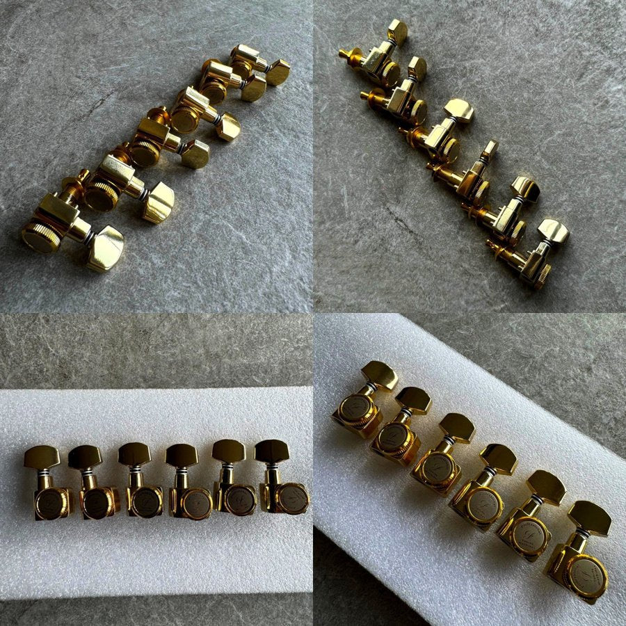 F Professional No-Screw Locking Guitar Machine Heads Tuners Set - Gold