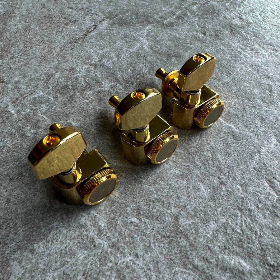 F Professional No-Screw Locking Guitar Machine Heads Tuners Set - Gold