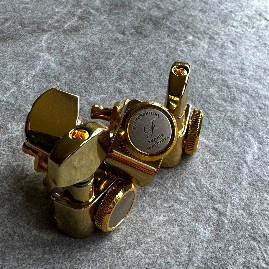 F Professional No-Screw Locking Guitar Machine Heads Tuners Set - Gold