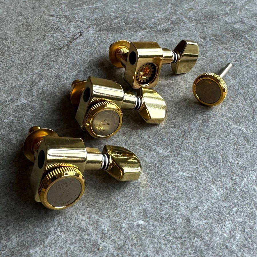 F Professional No-Screw Locking Guitar Machine Heads Tuners Set - Gold