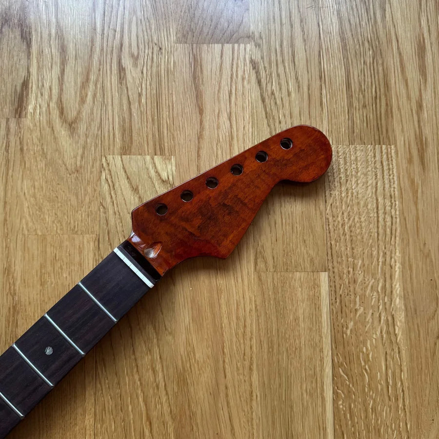 Strat Electric Guitar Neck Tiger Flame Rosewood 22 Fretboard (B-Stock)