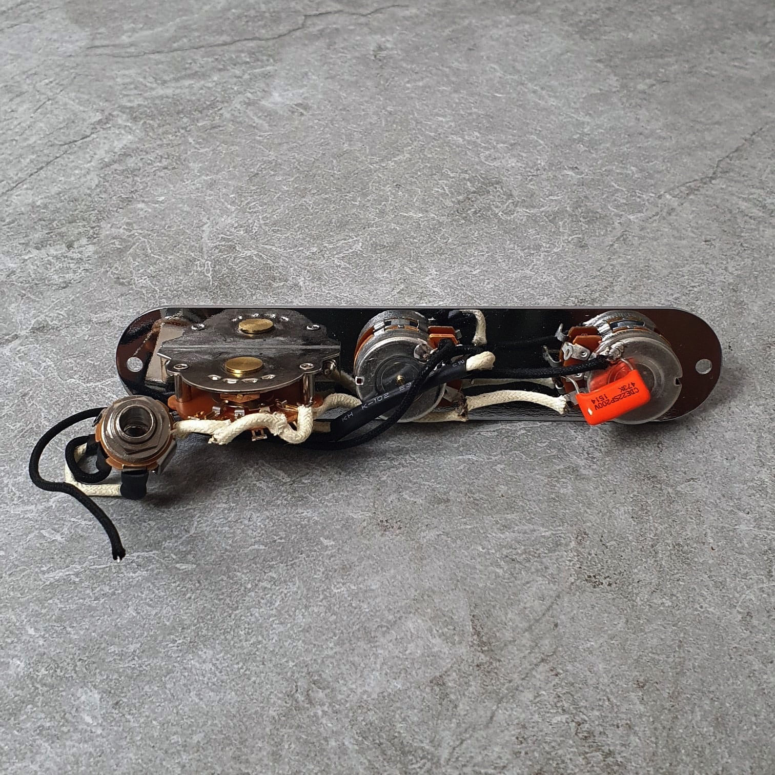 Tele control plate with CTS Custom Pots Oak Switch Orange drop!
