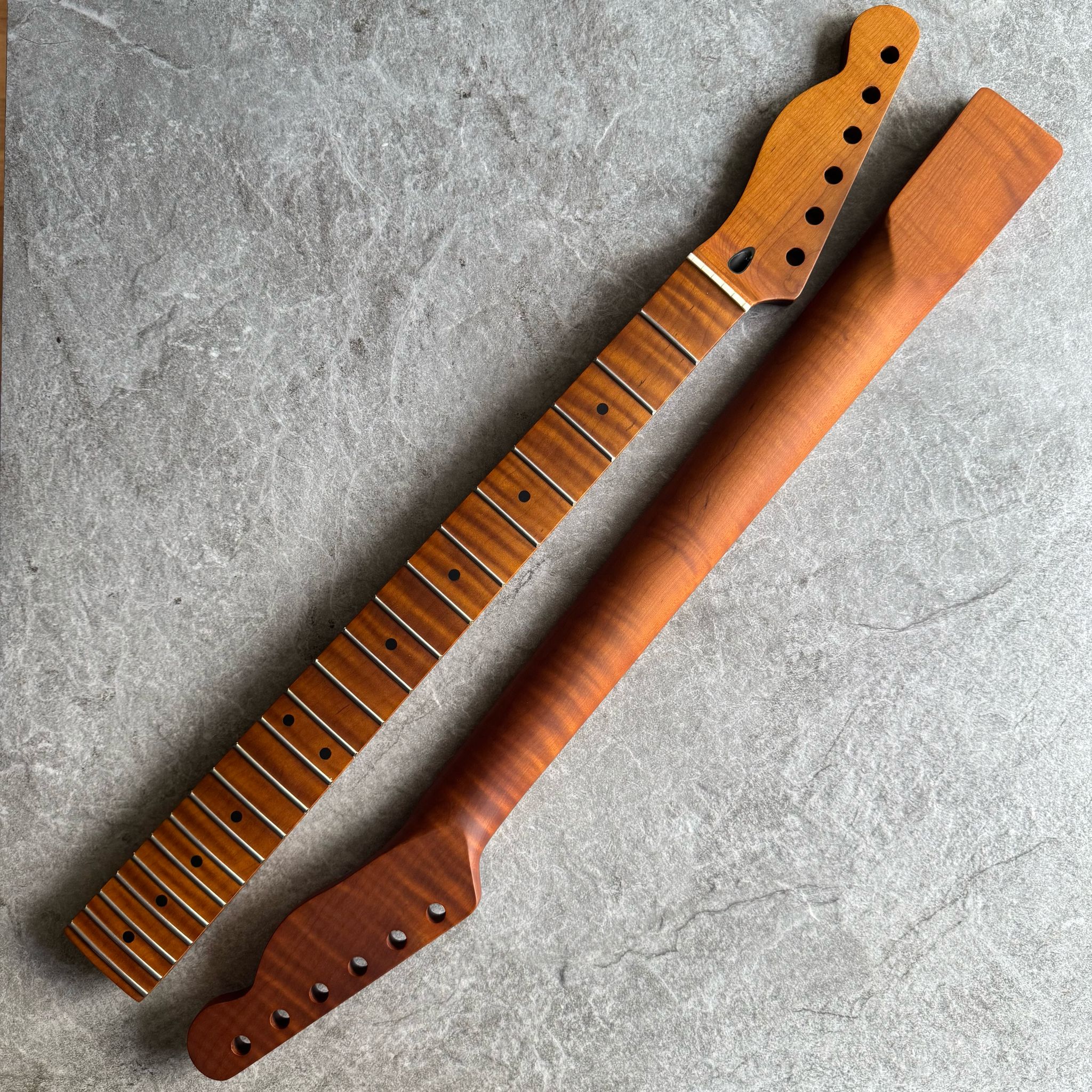 Tele Lion Flame Roasted Maple Fretboard Neck – Left-Handed, 22 Fret Stain