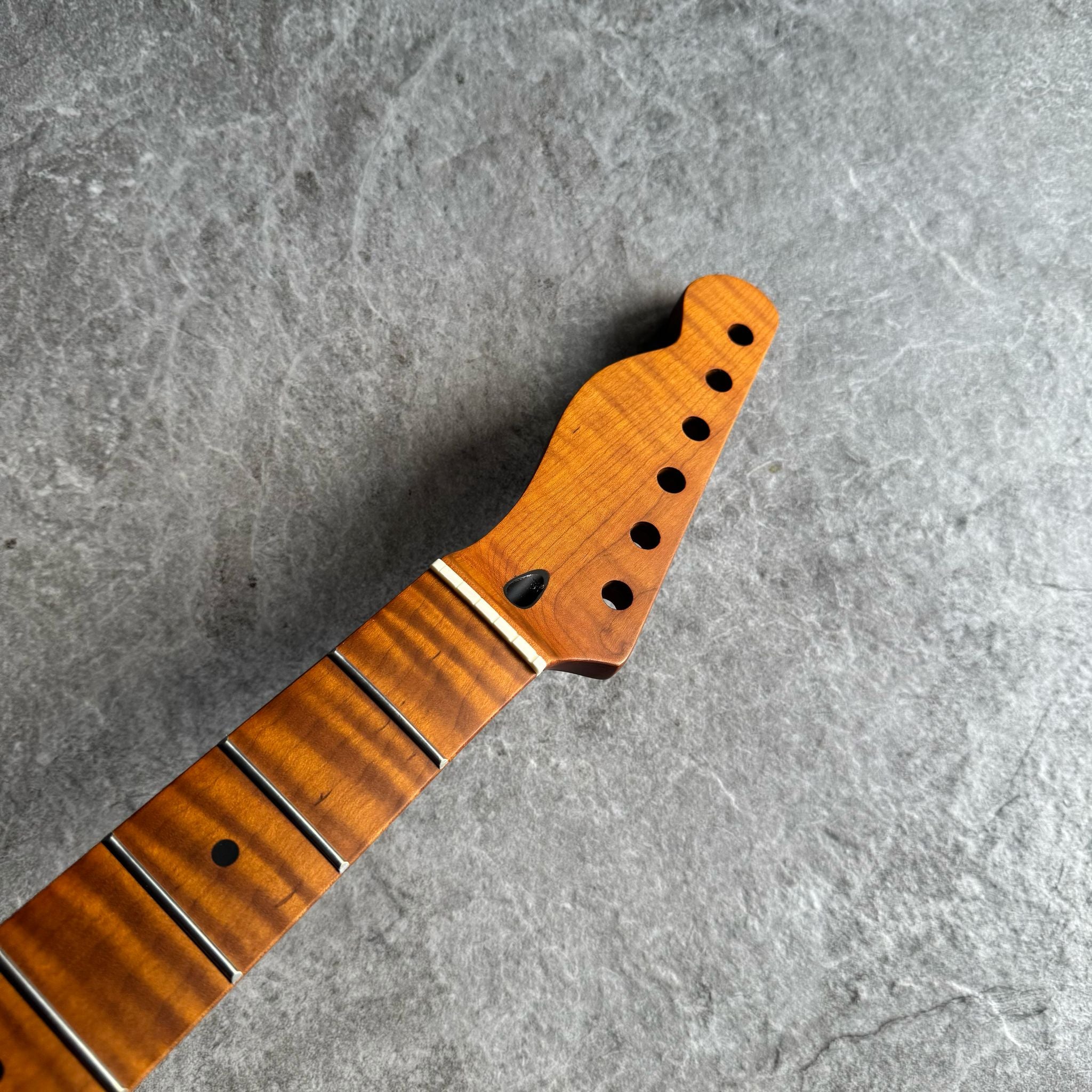 Tele Lion Flame Roasted Maple Fretboard Neck – Left-Handed, 22 Fret Stain