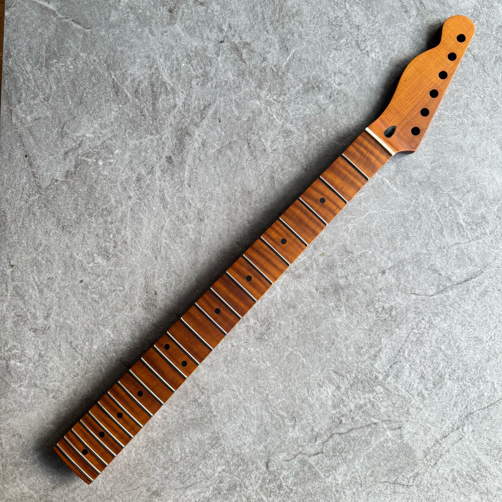 Tele Lion Flame Roasted Maple Fretboard Neck – Left-Handed, 22 Fret Stain