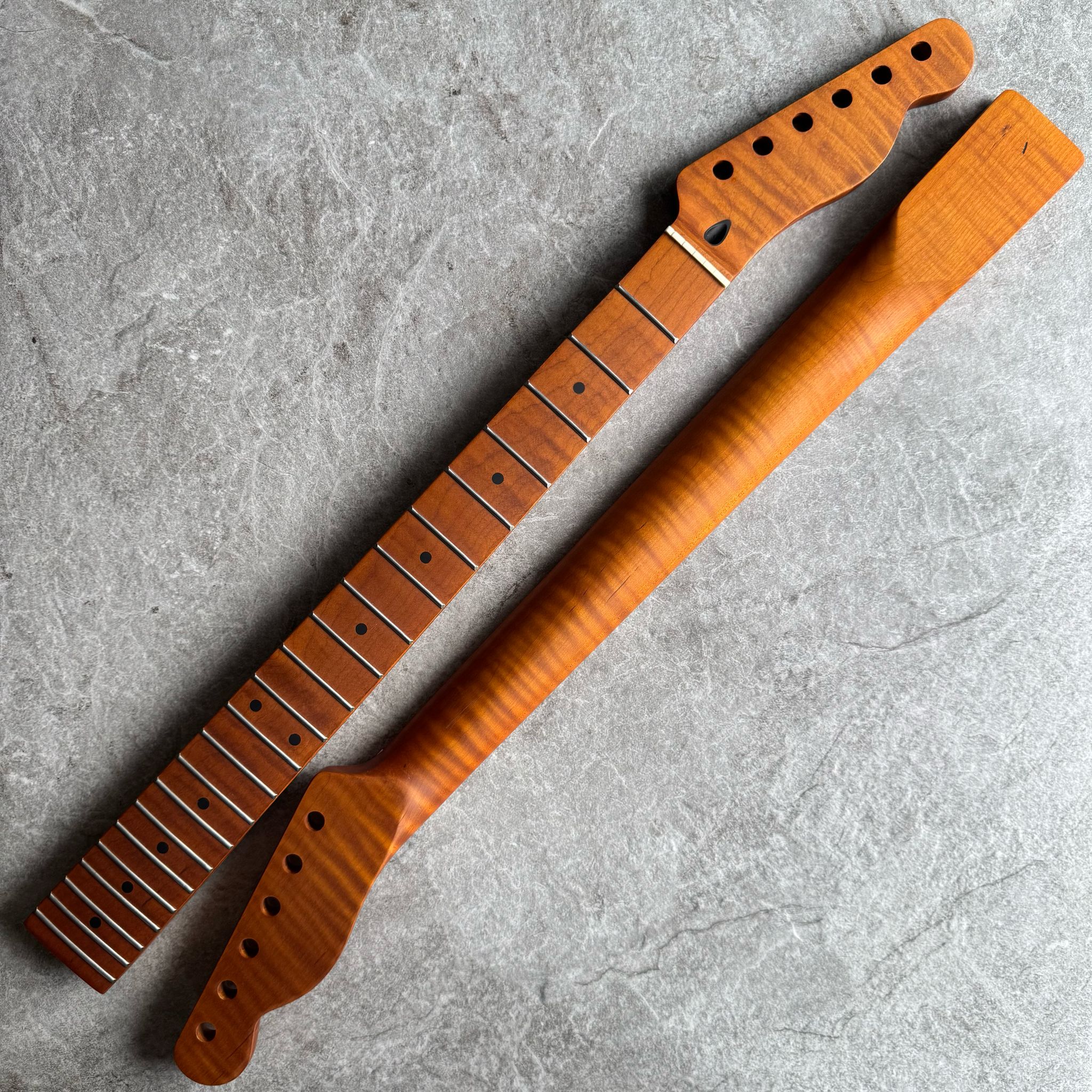 Tele Lion Flame Roasted Maple Fretboard Neck – 22 Fret Stain