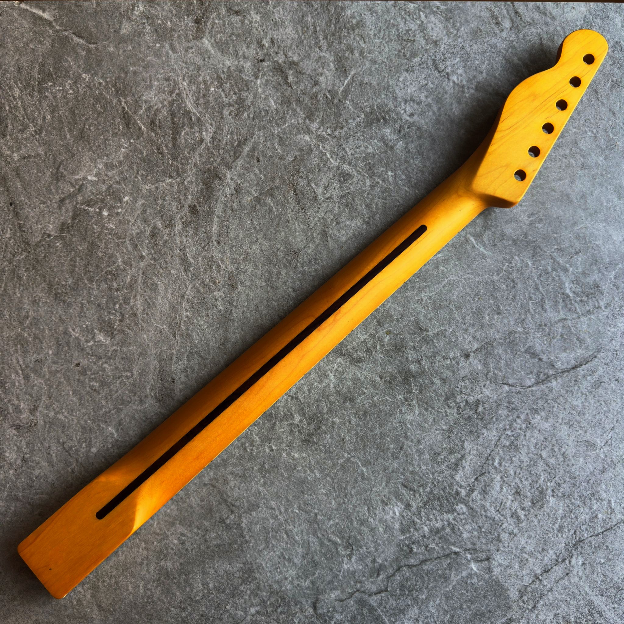 Tele Yellow Rosewood Neck – 22-Fret Pearl Block Inlays, Stain Finish