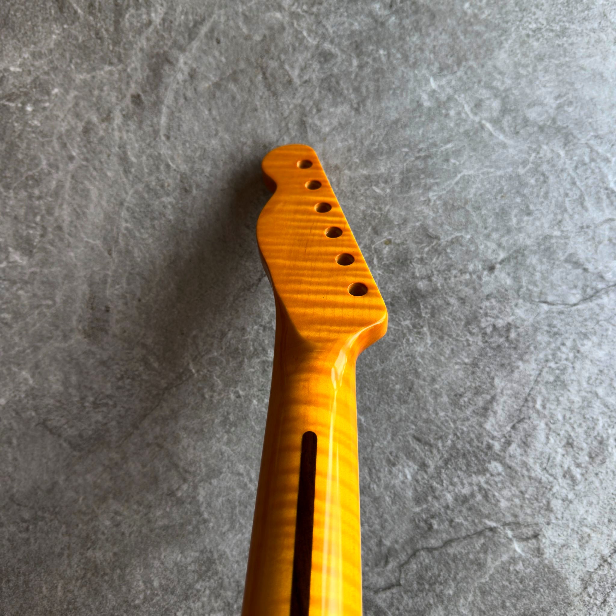 Tele Yellow Flame Rosewood Neck – 22-Fret Pearl Block Inlays, Gloss Finish