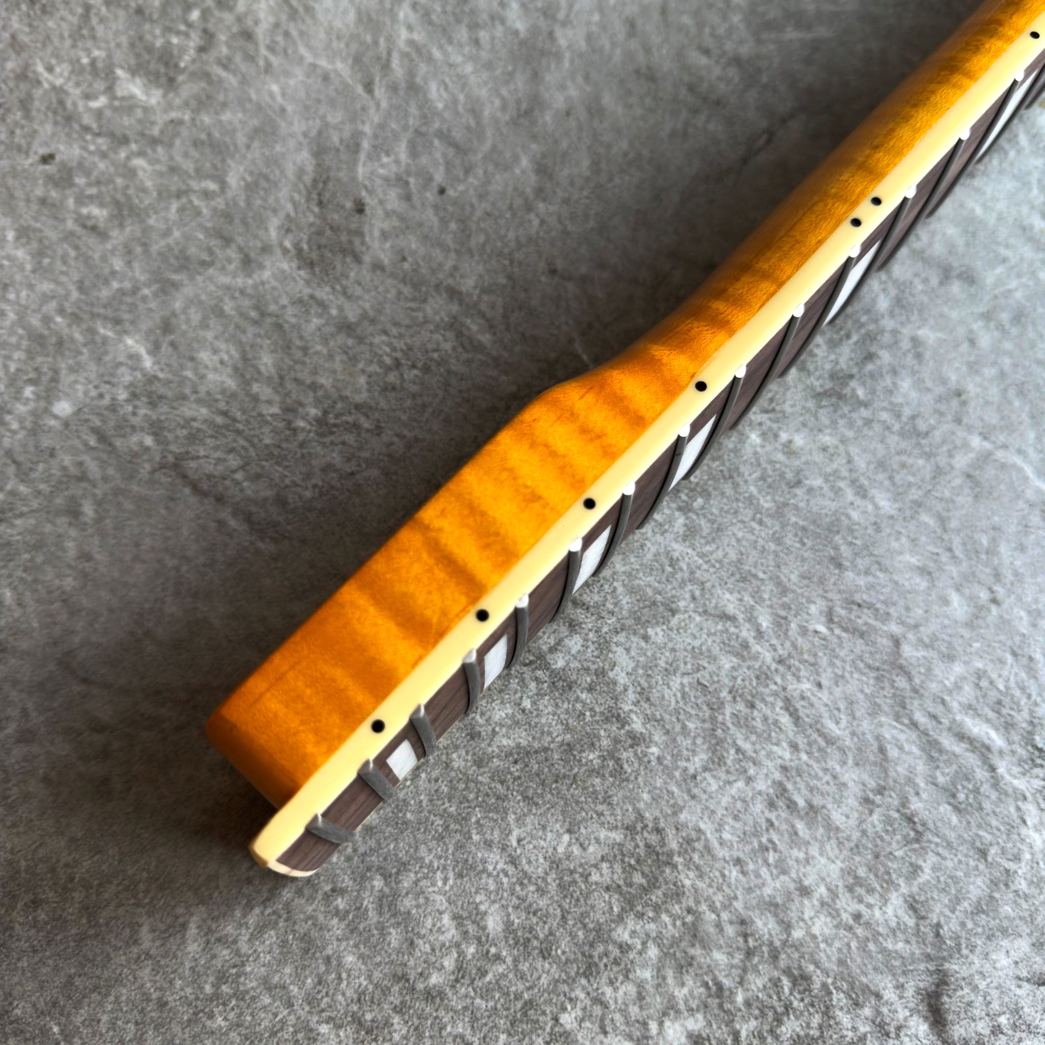 Tele Yellow Flame Rosewood Neck – 22-Fret Pearl Block Inlays, Gloss Finish