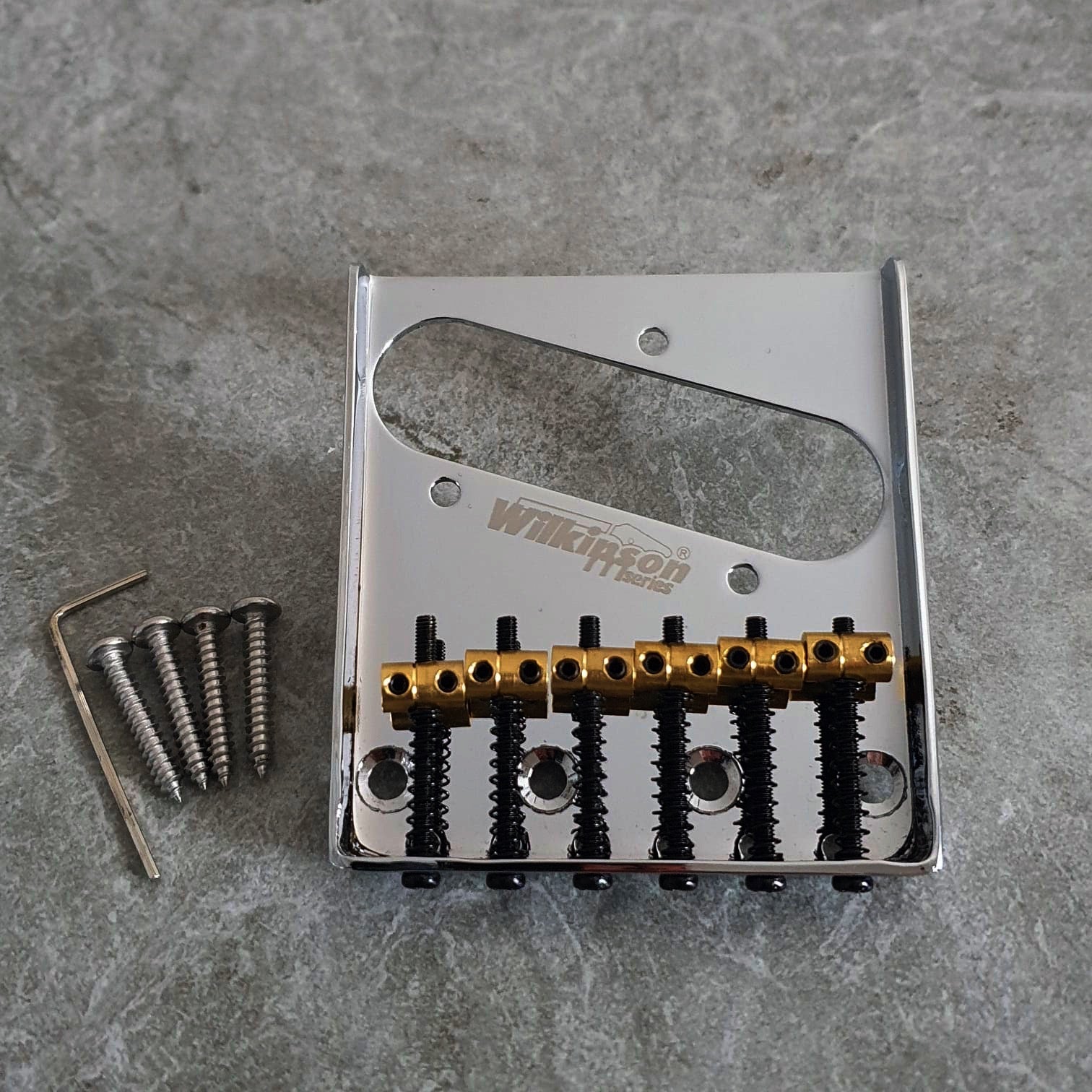 Wilkinson Vintage tele bridge for Telecaster Guitar, Chrome