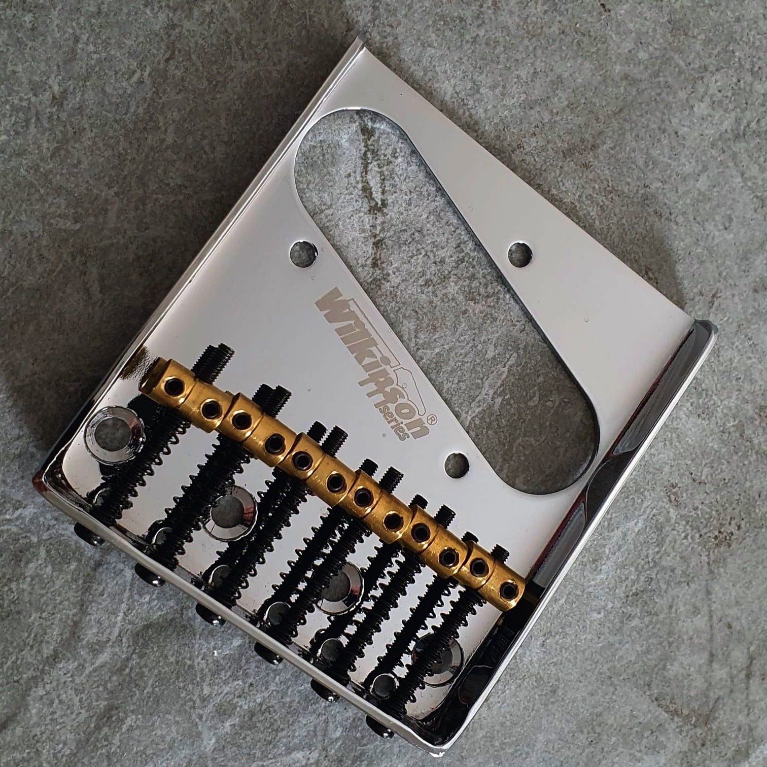 Wilkinson Vintage tele bridge for Telecaster Guitar, Chrome