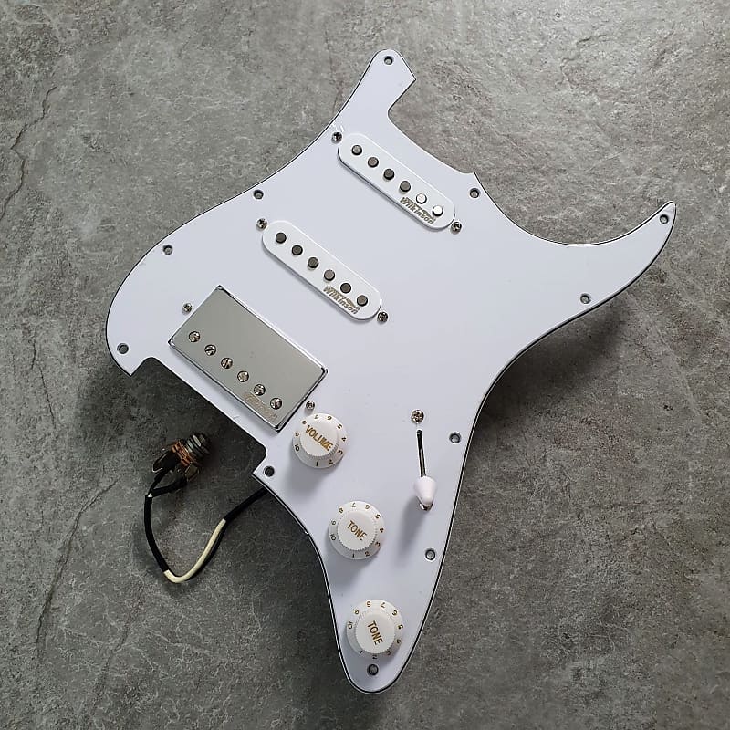 Wilkinson Prewired Stratocaster Loaded Pickguard SSH! White Dove