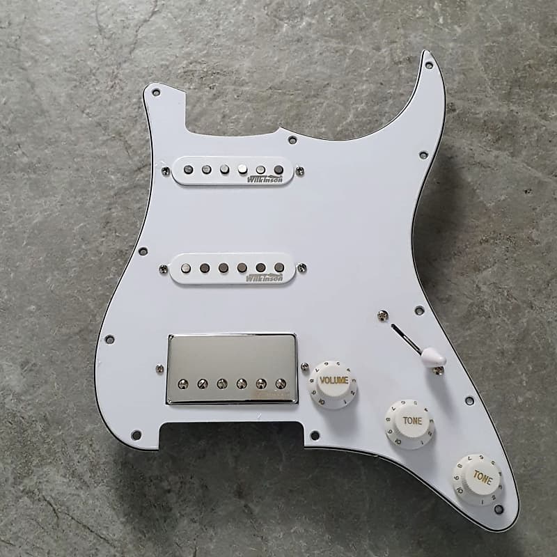 Wilkinson Prewired Stratocaster Loaded Pickguard SSH! White Dove