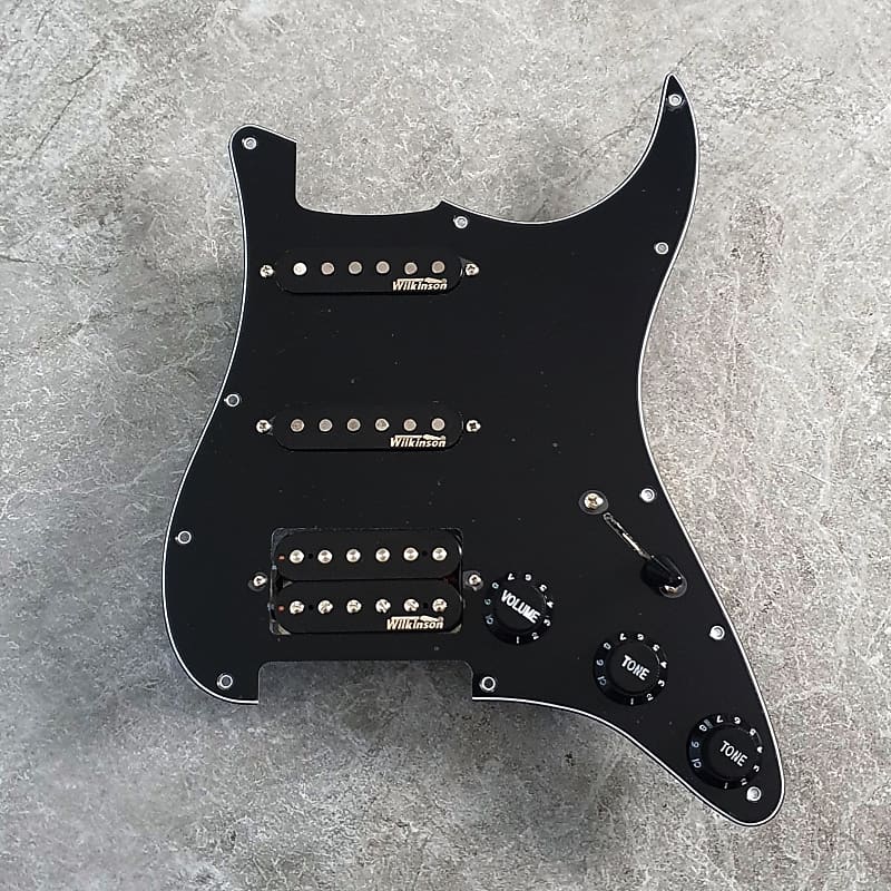 Wilkinson Prewired Loaded Stratocaster Pickguard SSH! Black