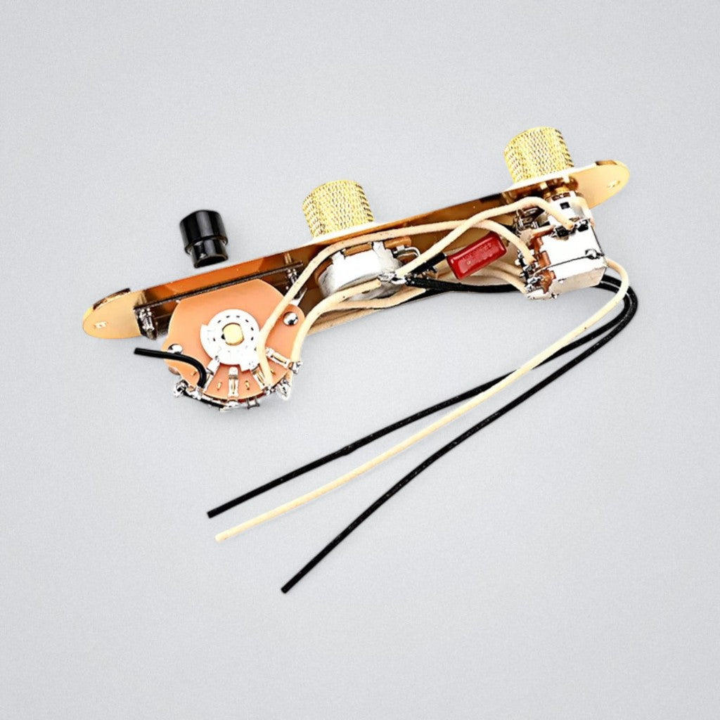 Telecaster Prewired Control Plate Assembly with CTS Pots &amp; Push-Pull - Gold