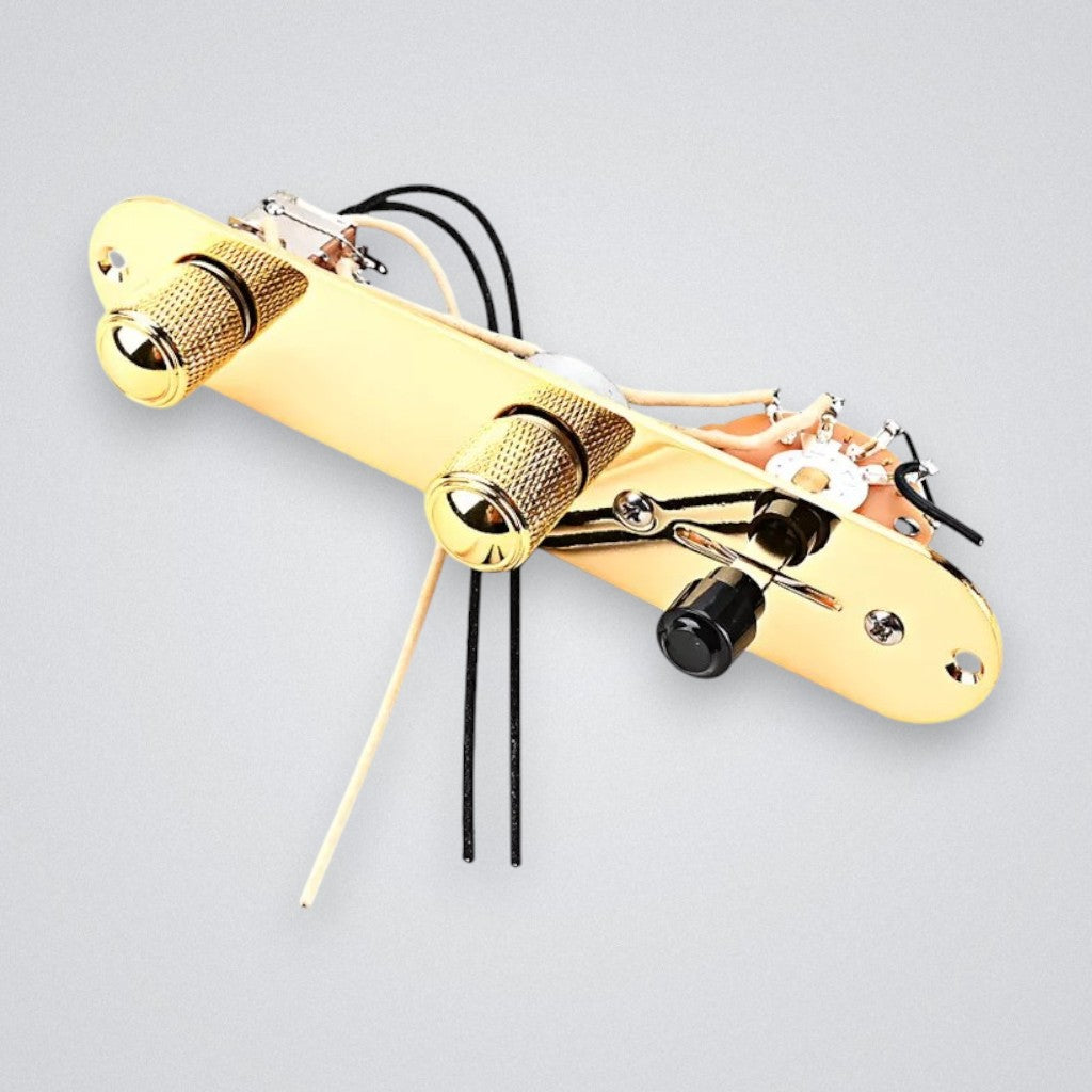 Telecaster Prewired Control Plate Assembly with CTS Pots &amp; Push-Pull - Gold