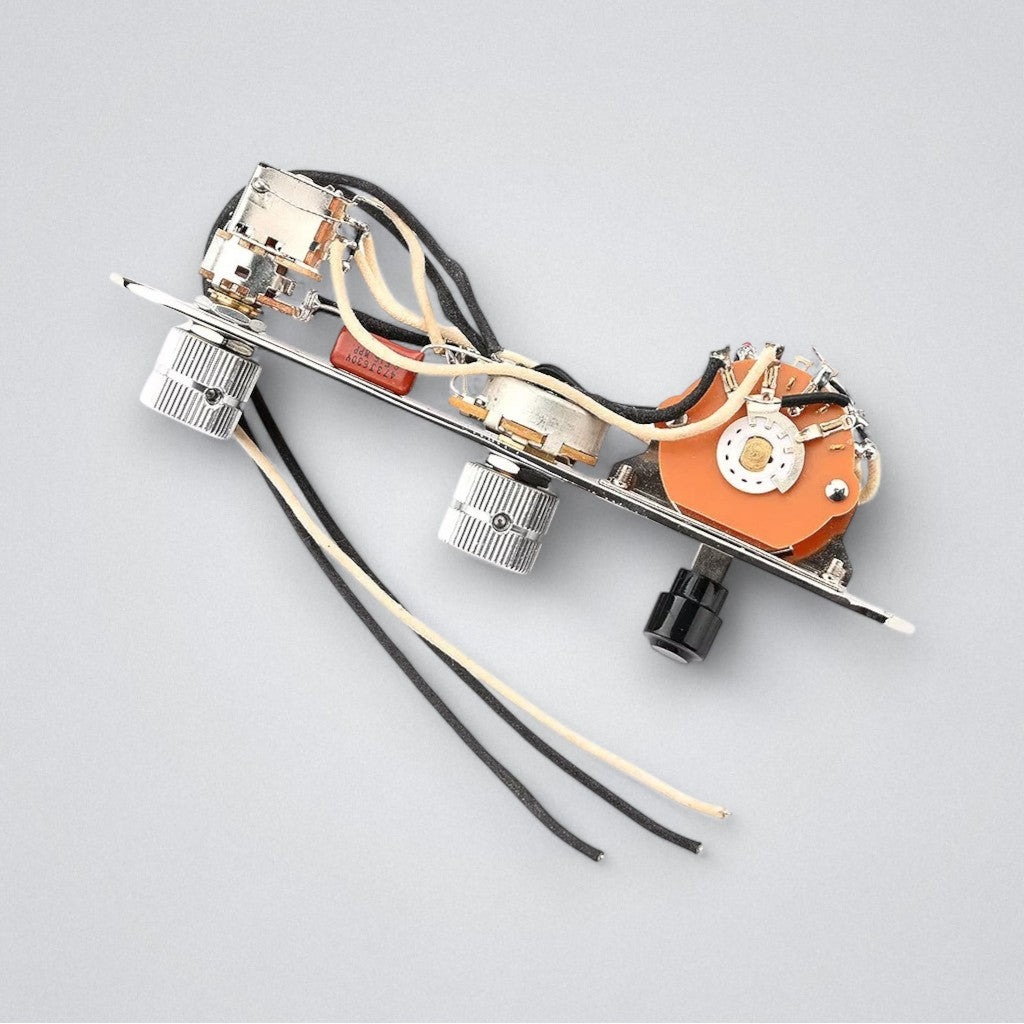 Telecaster Prewired Control Plate Assembly with CTS Pots & Push-Pull – Chrome