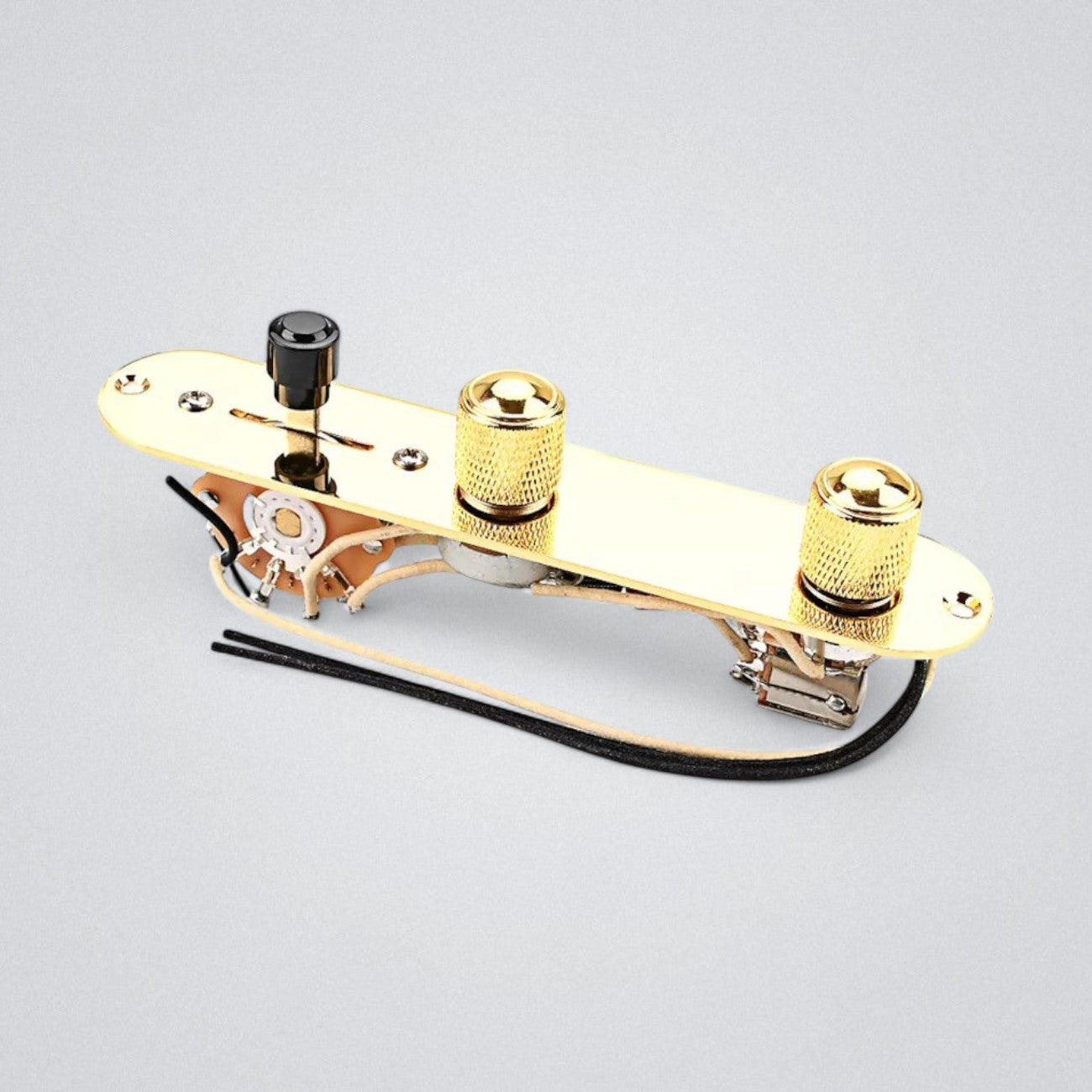 Telecaster Prewired Control Plate Assembly with CTS Pots &amp; Push-Pull - Gold