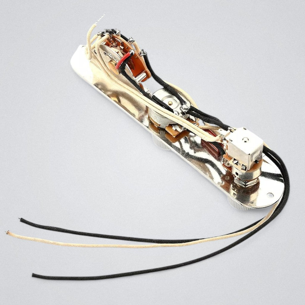 Telecaster Prewired Control Plate Assembly with CTS Pots & Push-Pull – Chrome