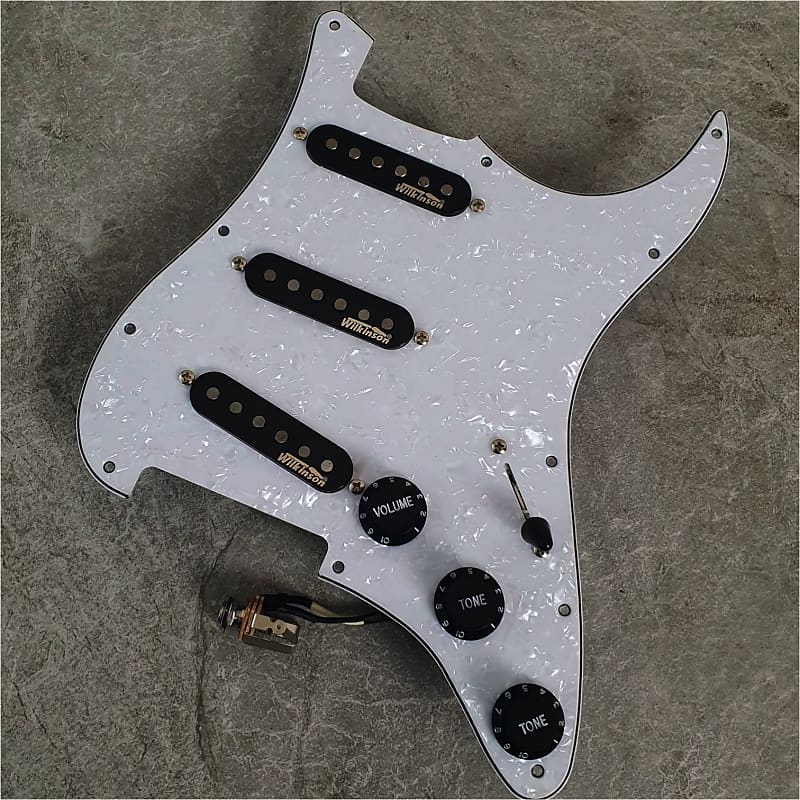 Wilkinson Prewired Strat Loaded Pickguard! White Pearl