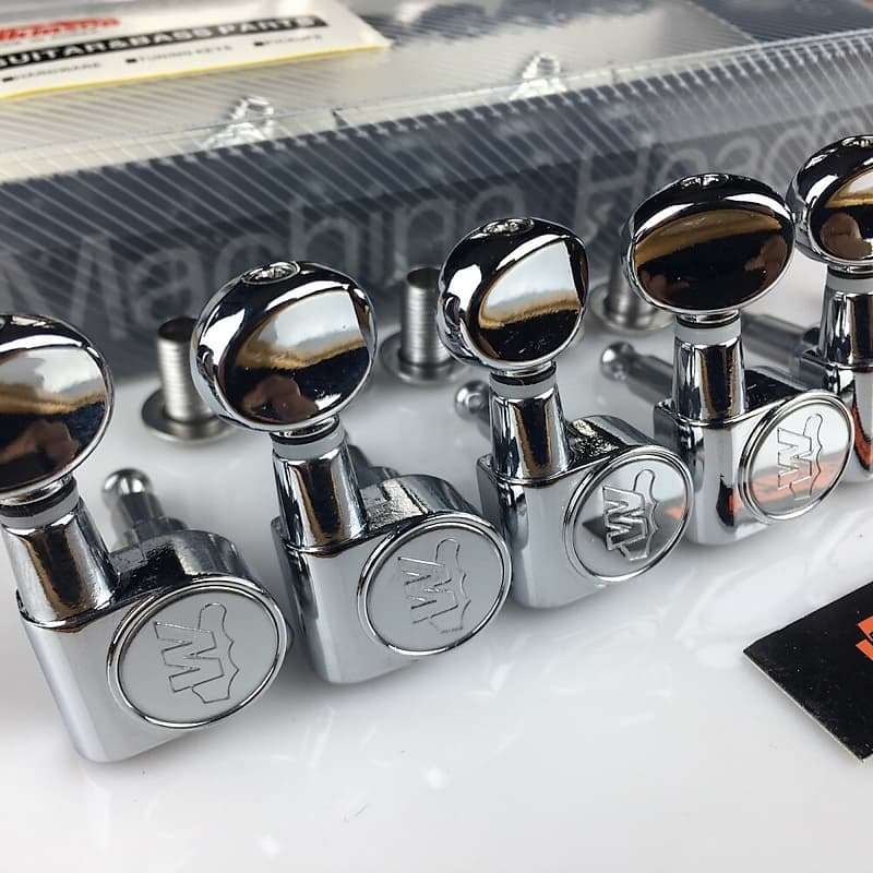 Wilkinson WJN05 Machine Heads Tuners – Mini Oval Tuning Pegs – Chrome