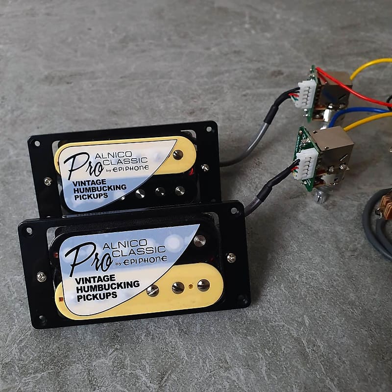 Vintage USA ProBucker Zebra Humbucker Set Neck And Bridge Pickups! with Pro Wiring Harnes